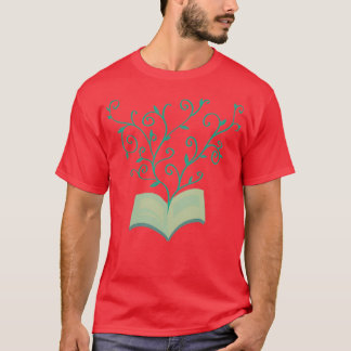 bloemen die groeien uit de boekenliefhebber t-shirt