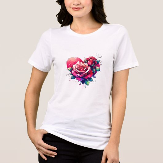 Bloemen die liefde uitdrukken Tri-Blend shirt (Voorkant)