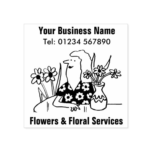 Bloemen Diensten, Bloemist Bloemenwinkel Rubber St Rubberstempel (Afrduk)