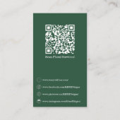 Bloemen Diensten Bloemist Groen Wit Visitekaartje Klantenkaartje (Achterkant)