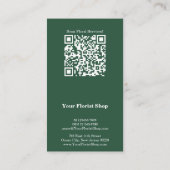 Bloemen Diensten Bloemist Groen Wit Visitekaartje Klantenkaartje (Achterkant)