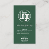 Bloemen Diensten Bloemist Groen Wit Visitekaartje Klantenkaartje (Voorkant)