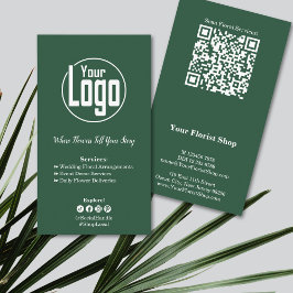 Bloemen Diensten Bloemist Groen Wit Visitekaartje Klantenkaartje