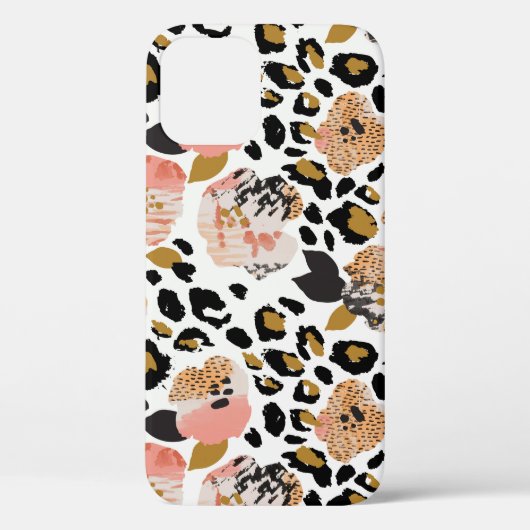 Bloemen, dierenprint, naadloos patroon. Case-Mate iPhone case (Achterkant)