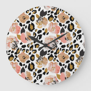 Bloemen, dierenprint, naadloos patroon. grote klok