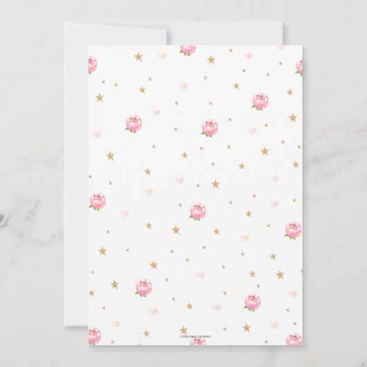 Bloemen Dinosaurus Verjaardag Uitnodiging Meisje T (Achterkant)