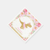 Bloemen Dinosaurus Verjaardagsfeest Roze Tutu T-Re Servet (Hoek)