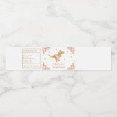 Bloemen Dinosaurus Verjaardagsfeest Roze Tutu T-Re Waterfles Etiket (Enkel label)