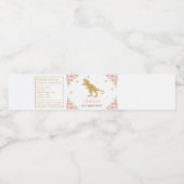 Bloemen Dinosaurus Verjaardagsfeestje Favor T-Rex Waterfles Etiket (Enkel label)