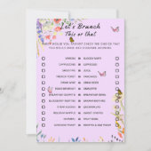 Bloemen dit of dat brunch party spel kaart (Voorkant)