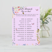 Bloemen dit of dat brunch party spel kaart (Staand voorkant)