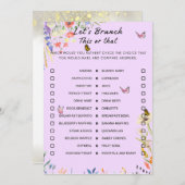 Bloemen dit of dat brunch party spel kaart (Voorkant / Achterkant)