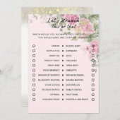 Bloemen dit of dat brunch party spel kaart (Voorkant / Achterkant)