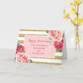 Bloemen Dochter & Zoon in Wet Bruiloft Jubileum Kaart (Gele Bloem)