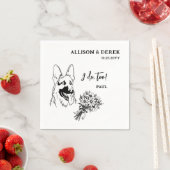 Bloemen doe ik ook hond Duitse herder bruiloft Servet (Insitu)