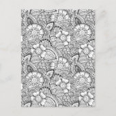 Bloemen doedelpatroon briefkaart (Voorkant)