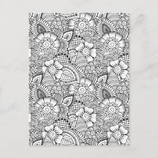 Bloemen doedelpatroon briefkaart