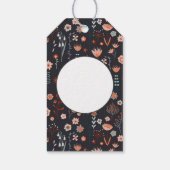 Bloemen Donker Modern Patroon Cadeaulabel (Achterkant)