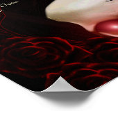 Bloemen donker moody gothic schedel drinken menu t poster (Hoek)