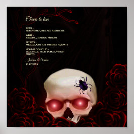 Bloemen donker moody gothic schedel drinken menu t poster