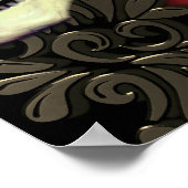 Bloemen donker moody gothic schedel drinken menu t poster (Hoek)