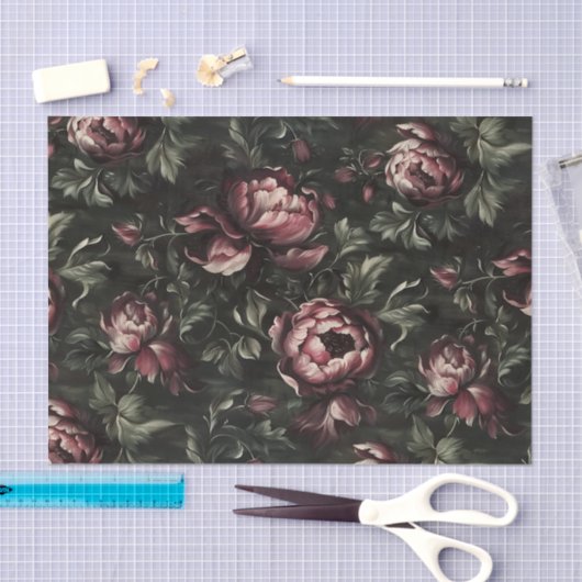  Bloemen Donker Paarse Fine Art Decoupage Tissuepapier (Craft)