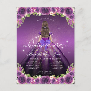 Bloemen Donker Paarse Gouden Glam Prinses Quincean Briefkaart