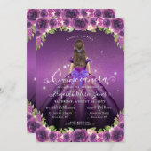 Bloemen Donker Paarse Gouden Glam Prinses Quincean Kaart (Voorkant / Achterkant)