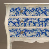  bloemen donkerblauw Toile de Jouy Tissuepapier