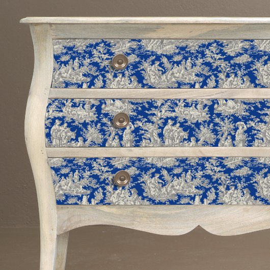  bloemen donkerblauw Toile de Jouy Tissuepapier