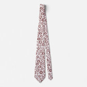 Bloemen - Donkerbruin op wit Stropdas (Voorkant)