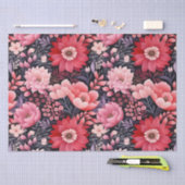 Bloemen donkere achtergrond tissuepapier (Craft)