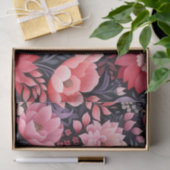 Bloemen donkere achtergrond tissuepapier (Geschenk)