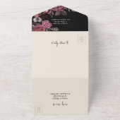 Bloemen donkere Rozen zwart gotische bruiloft All In One Uitnodiging (Buitenkant)