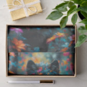 Bloemen donkere wolf tissuepapier (Geschenk)