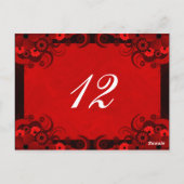 Bloemen Donkerrode Gothic Receptie Tafelnummer Kaa (Achterkant)