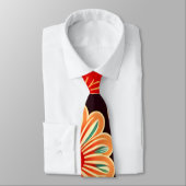 Bloemen Donkerrood Bloemenpatroon Stropdas (Gebonden)