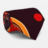 Bloemen Donkerrood Bloemenpatroon Stropdas (Opgerold)