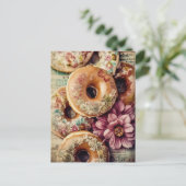 Bloemen donuts briefkaart (Staand voorkant)