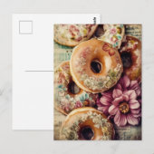 Bloemen donuts briefkaart (Voorkant / Achterkant)