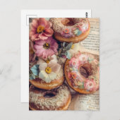 Bloemen donuts briefkaart (Voorkant / Achterkant)