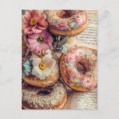 Bloemen donuts briefkaart (Voorkant)