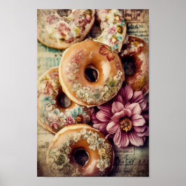 Bloemen donuts poster
