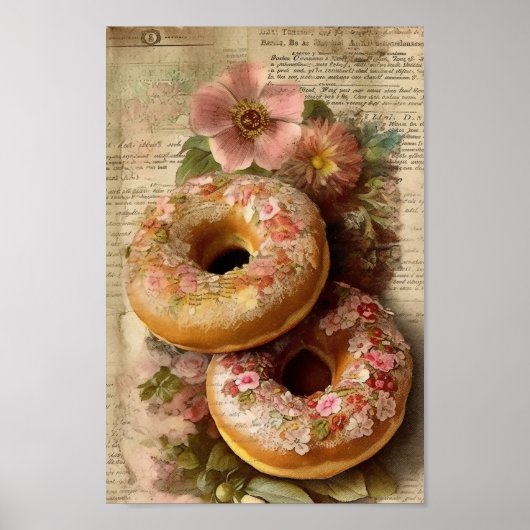 Bloemen donuts poster (Voorkant)
