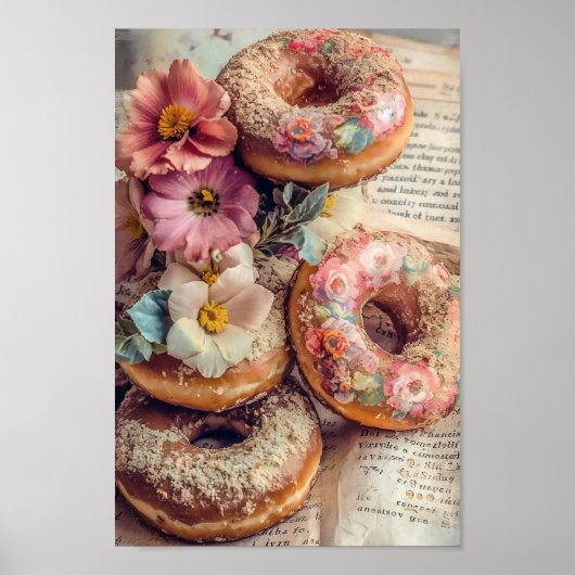 Bloemen donuts poster (Voorkant)