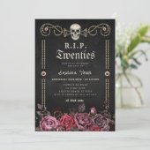 Bloemen Dood aan mijn Jeugd RIP 20s 30e Verjaardag Kaart (Staand voorkant)