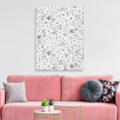 Bloemen Doodle 6 Canvas Afdruk (Insitu (Woonkamer))