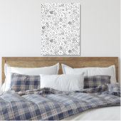 Bloemen Doodle 6 Canvas Afdruk (Insitu (Slaapkamer))