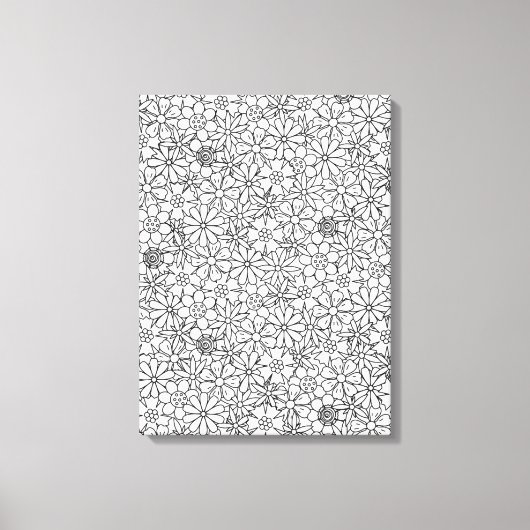 Bloemen Doodle 6 Canvas Afdruk (Voorkant)