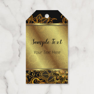 Bloemen Doodle Gold G523 Cadeaulabels